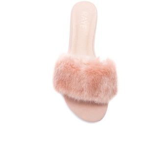 NWT RAYE x Revolve Sawtelle Faux Fur Slide Blush size 7